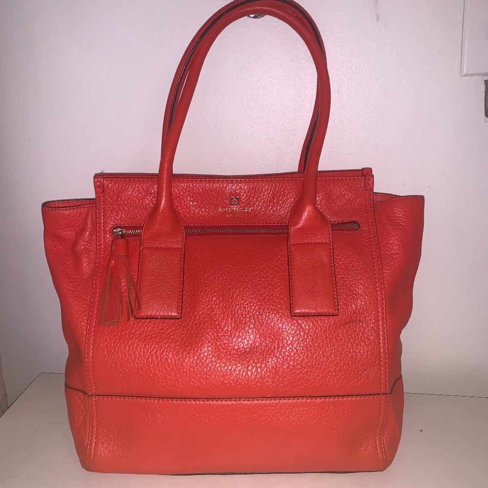 Large Coral Kate Spade Tote Bag